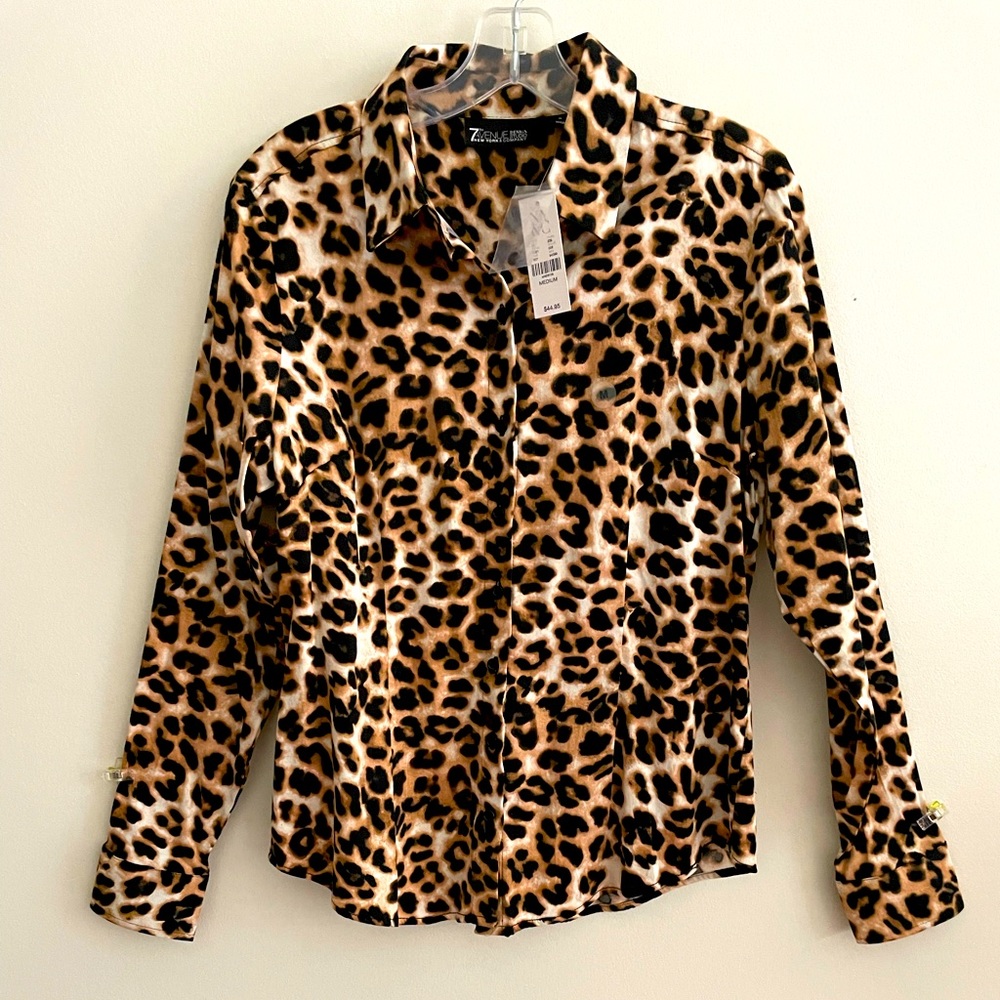 New York & Co Animal Print Blouse NWT